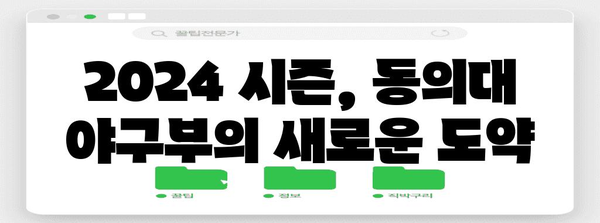 동의대 야구부 2024 시즌 | 승리로의 도전