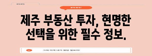 제주 현명 부동산 선택을 위한 최고의 중개사