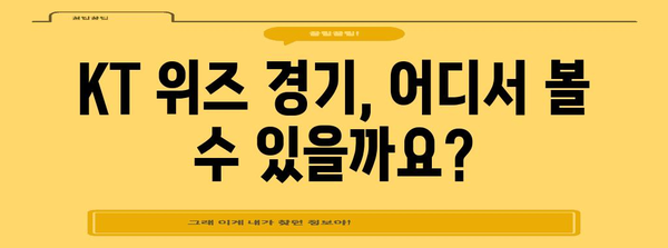 KT 야구 팬 필독! KT 위즈 경기 정보와 응원 방법